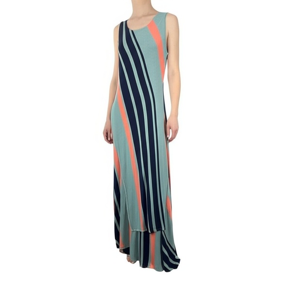 Soft Surroundings Dresses & Skirts - Soft Surroundings Maxi Dress Petite XS Multicolor Lina Asymmetrical Boho‎ Flowy